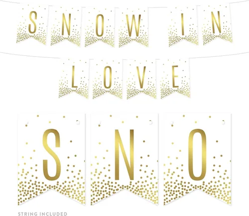Vista 5 de Andaz Press Decoraciones divertidas de pancarta con diseño de confeti dorado metálico sobre blanco para fiestas de jubilación, la aventura comienza