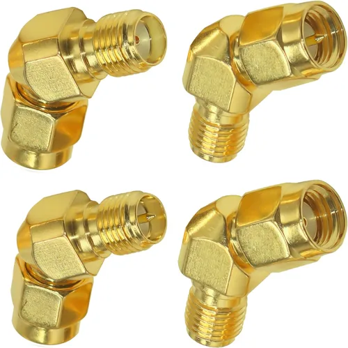 Vista 6 de TUOLNK 45 grados SMA macho/hembra a RP SMA hembra/macho Kit de conector de codo para cable de extensión de antena LTE chapado en oro Conector