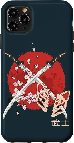 Vista 4 de Carcasa para iPhone 12 mini con espada de Samurai Katana japonesa, diseño de flor de cerezo