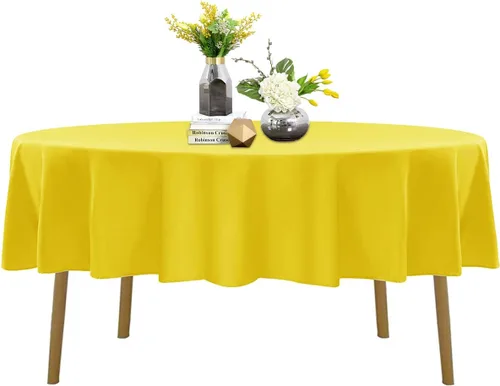 Vista 13 de Mantel de poliéster lavable de 132 pulgadas, resistente a las manchas y a las arrugas, mantel decorativo para mesa de comedor, fiestas de bufé