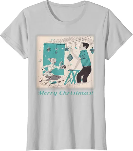 Vista 16 de Árbol de Navidad Retro Mcm playera clásico Par decoraciones, mujer XL, Asphalt