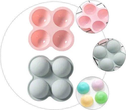 Vista 9 de Paquete de 2 moldes de silicona semicirculares para pasteles fáciles de usar para proyectos de horneado de bricolaje