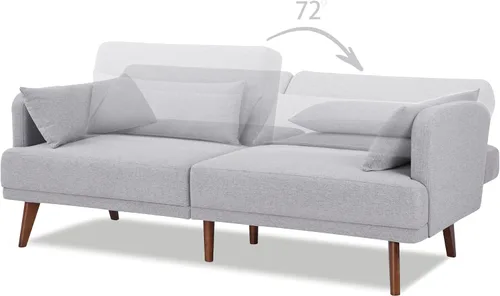 Vista 5 de Artdeco Home - Sofá biplaza de 76 pulgadas, sofá cama convertible con respaldo ajustable, reposabrazos extraíbles, sofá cama con 2 almohadas