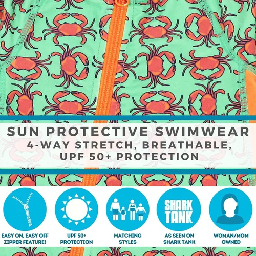 Vista 6 de SwimZip - Traje de baño de manga larga para niño, con protección UPF 50+