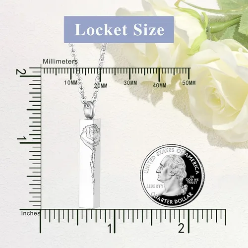 Vista 5 de Fanery sue Collar de urna para cenizas para hombres y mujeres, joyería de cremación para cenizas, collar conmemorativo de cenizas para cenizas