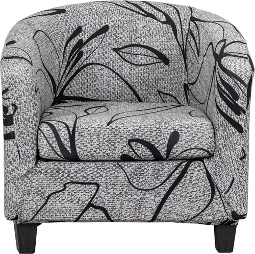 Vista 17 de CRFATOP - Funda elástica para sillón de club (2 piezas) 1 Club Cover & 1 Cushion Cover, Soft Round Tub Sofa Covers, Pet Friendly, Washable