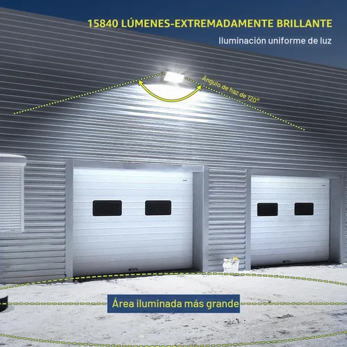Vista 3 de LEDMO 120W LED Paquete de Pared Luz 15840LM 840W HPS/HID Equivalente 5000K LED Luz de inundación Comercial e Industrial al aire libre LED Luces