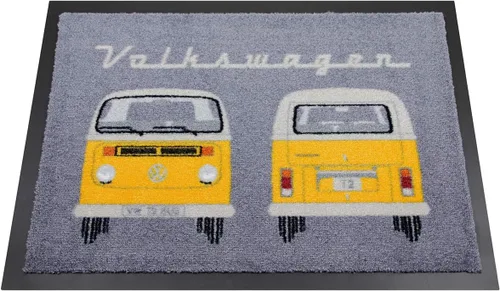 Vista 11 de BRISA VW Collection - Tapete para el pie de Volkswagen, atrapador de suciedad para zapatos con escarabajo, T1, T2, T3 Bus, motivo GTI