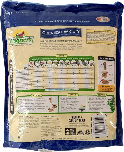 Vista 2 de Wagner's 62034 Mezcla de la variedad más grande de comida para pájaros salvajes, bolsa de 6 libras