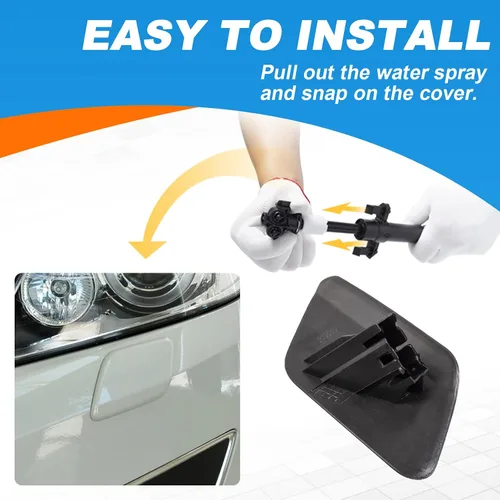 Vista 7 de Tapa de boquilla para limpiaparabrisas delantero para Volvo S60 2011 2012 2013 39802681 39802699 (negro, lado izquierdo del conductor)