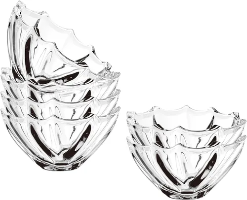 Vista 9 de Juego de 6 Cuencos Pequeños de Vidrio - Cuencos de Vidrio Transparente para Preparación - Cuencos de Servir para Postre, Dulces, Nueces, Helado