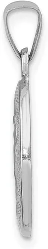 Vista 2 de Diamond2Deal Colgante de medalla milagrosa de oro blanco de 14 quilates, pulido y satinado, joyería fina para mujer (L- 0.906in, W- 0.472in), Oro