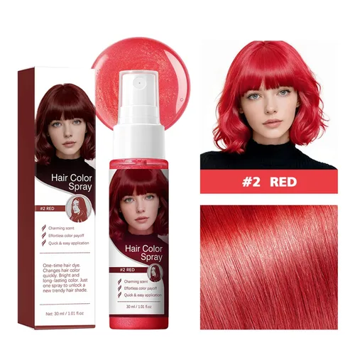 Vista 2 de 1 fl oz Spray Color - Cabello temporal de secado rápido para fiesta rojo