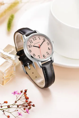 Vista 2 de BRIGADA - Reloj de mujer elegante reloj para mujer correa de cuero reloj de chicas para mujer impermeable