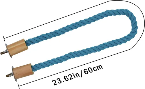 Vista 6 de Paquete de 2 perchas y columpios de cuerda para pájaros, jaula de pájaros, accesorios de poste de escalada para loro, periquito, periquito, cacatúa