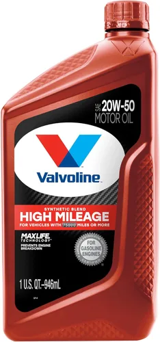 Vista 75 de Valvoline - Aceite de alto millaje 150 K con MaxLife Plus Technology, SAE 5W-20, 1 cuarto de galón