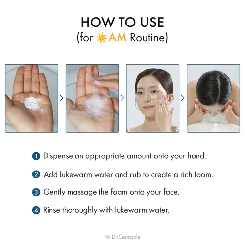 Vista 6 de Dr.Ceuracle Pro Balance Enzyme Powder Face Wash - Jabón facial de enzima natural coreano de día y noche para limpieza profunda de poros, eliminación