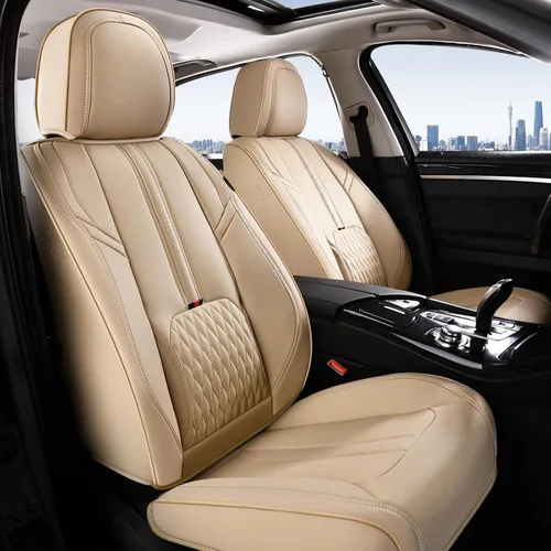Vista 31 de Coverado Funda de asiento de automóvil, funda de asiento delantero para automóvil, protector de asiento de automóvil de cuero impermeable, fundas