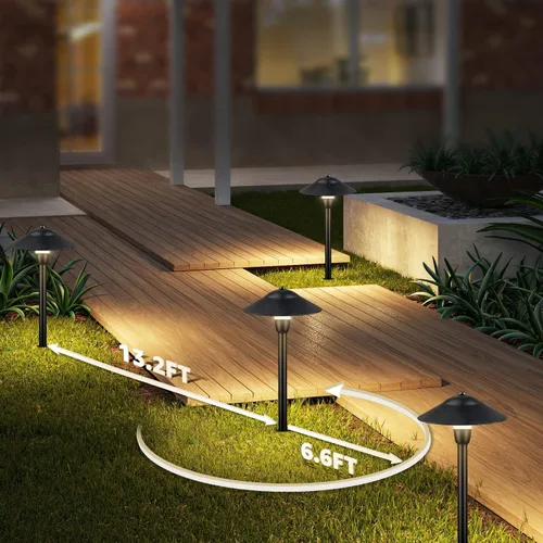 Vista 5 de SUNVIE Low Voltage Pathway Lights 12-24V 3W Landscape Lighting, 3000K LED Low Voltage Landscape Lights, IP65 Waterproof Aluminum Path and Area Light