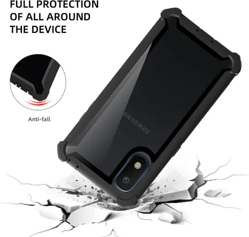 Vista 3 de Asuwish Funda de teléfono para Samsung Galaxy A20e, resistente, a prueba de golpes, a prueba de caídas, cuerpo completo, protección resistente