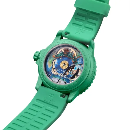 Vista 2 de Ocdin Correa de reloj de 0.866 in de repuesto para Blancpain X Swatch con llave hexagonal de liberación rápida de silicona compatible con Bioceramic