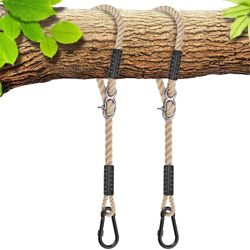 Vista 10 de SELEWARE Kit Colgante de Correas y Cuerdas para Hamaca Columpio de Árbol, Cuerda Ajustable Rápida y Fácil de Colgar Hamaca Silla Columpio