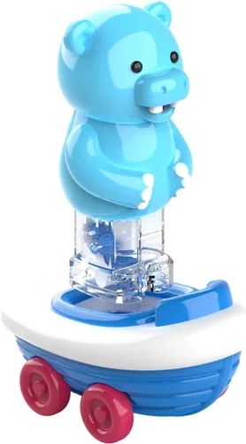 Vista 2 de Educational Insights Zoomigos Hipopótamo con zoomero de bote de remos, juguete para niños pequeños, multicolor