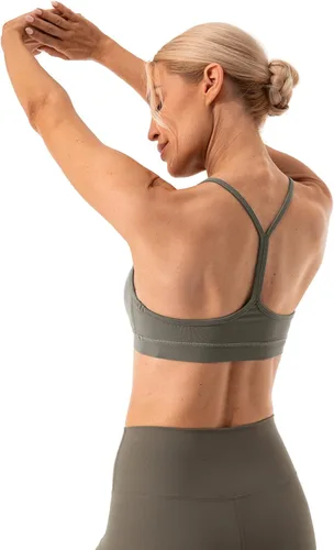 Vista 3 de Lavento Brasier deportivo con espalda en Y para mujer, tirantes delgados, acolchado de bajo impacto, para entrenamiento, yoga, tops