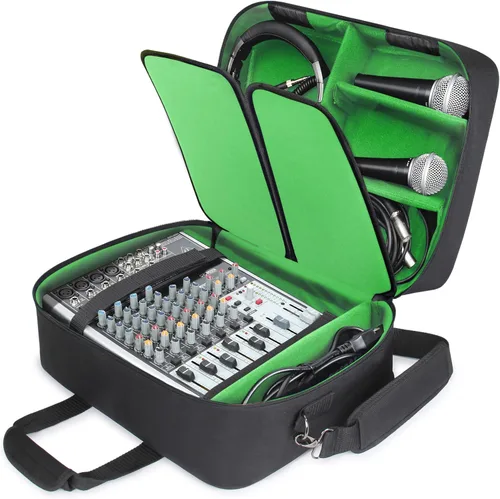 Vista 11 de USA Gear Bolsa de viaje para mezclador de DJ para Yamaha MG10XU, MG06X, Mackie Mix8 de 8 canales, Behringer Xenyx Q502USB, adaptadores, auriculares