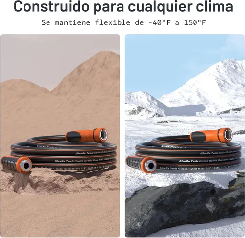 Vista 7 de Giraffe Tools Manguera Líder 5/8 pulgadas x 2.5 pies para Jardín, Manguera de Agua Resistente, Manguera Híbrida Corta Flexible y Ligera