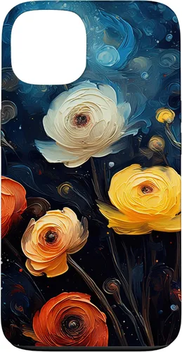 Vista 7 de Gorgeous Star Night Ranunculus Flowers Famous Painting Case for iPhone 17