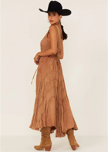Vista 5 de Scully Vestido sin mangas para mujer con cordones frontal de longitud completa gris ceniza HC118