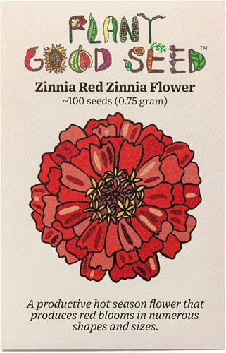 Vista 7 de Plant Good Seed Organic Benary's - Semillas gigantes de zinnia de coral para plantar: flor cortada para clima cálido, flores apiladas doble, paquete