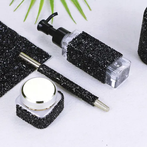 Vista 6 de Locacrystal Cinta de diamantes de imitación de resina con cristales brillantes, autoadhesiva, para planchar, para manualidades, automóviles Negro