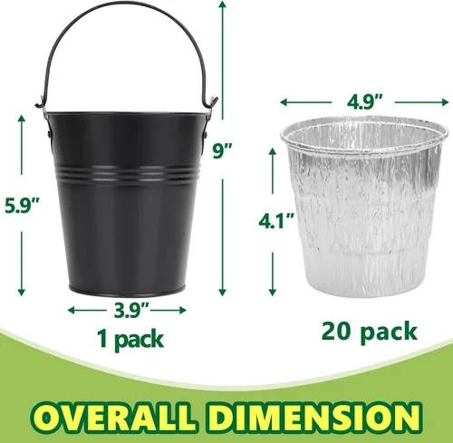 Vista 3 de Cubo de grasa para ahumador de pellets con paquete de 20 forros desechables de papel de aluminio para Traeger, Oklahoma Joe's, Pit-Boss, Camp Chef