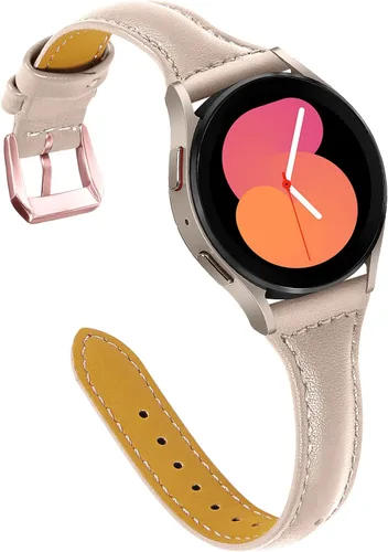 Vista 19 de JOYOZY Correa de cuero compatible con Samsung Galaxy Watch 6/7/FE/5/4 de 40 mm, 44 mm, Active (40 mm)/2 (40 mm) (44 mm), correa de muñeca delgada