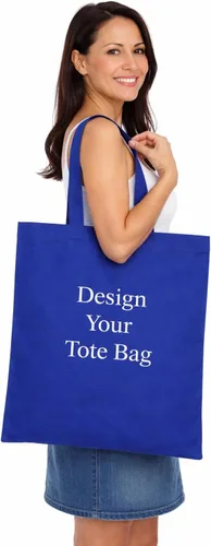 Vista 5 de DISCOUNT PROMOS Juego de 1 bolsas de lona de algodón personalizadas, texto personalizado, logotipo, imagen, reutilizables, ideales para compras