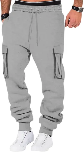 Vista 5 de GDJGTA Pantalones cargo para hombre, holgados, pantalones deportivos para hombre, pantalones deportivos casuales, pantalones de carga rectos