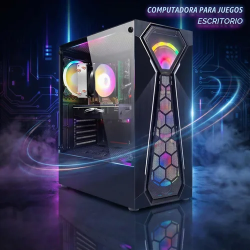 Vista 4 de STGAubron Computadora de escritorio para videojuegos, AMD Ryzen 3 3200G 3.6 GHz, Radeon RX 580 8G GDDR5, 16G RAM, 512G SSD, WiFi 600M, BT 5.0