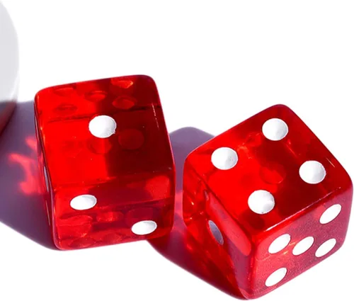 Vista 3 de Juego de 10 dados de 0.630 in de 6 caras D6 RPG D&D transparente rojo + bolsa