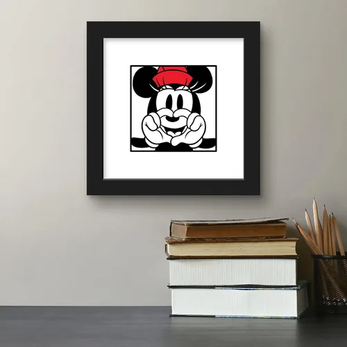 Vista 5 de Trends International Gallery Pops Disney Mickey Mouse - Minnie Expressions - Póster de pared de corazón, 12 x 12 pulgadas, versión enmarcada en negro