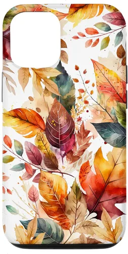 Vista 26 de Funda para iPhone 16 Aesthetic Autumn Fall Colorful Leaves Watercolor Art