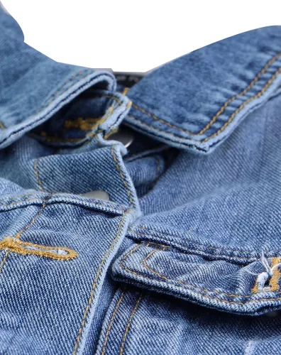 Vista 5 de Allegra K Chaleco de mezclilla sin mangas con botones para mujer, chaleco largo casual de mezclilla