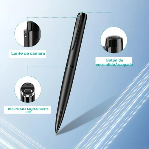 Vista 2 de Mini bolígrafo de cámara HD 1080P Cámara de seguridad portátil con 32 GB de grabación de bucle de tarjeta SD o niñera de fotos para interiores