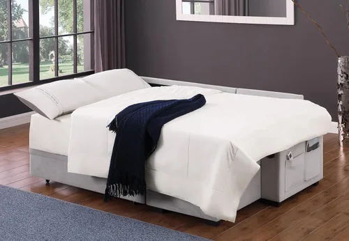 Vista 7 de Lilola Home Ashlyn II - Sofá modular reversible de tela tejida gris de 84 pulgadas con diván de almacenamiento, brazos de almacenamiento