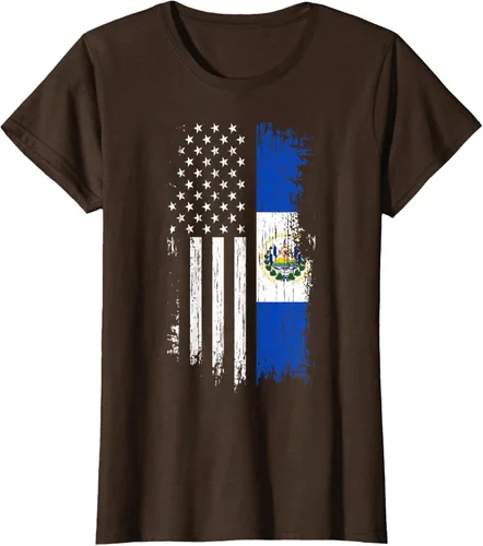 Vista 24 de Camiseta de la bandera de Estados Unidos salvadoreño - Camiseta de El Salvador USA
