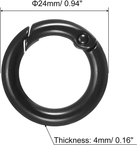 Vista 2 de uxcell Anillos redondos de resorte, hebilla de gatillo para bolsos, monederos, llavero