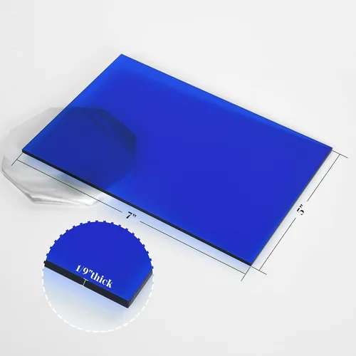 Vista 5 de Paquete de 5 hojas acrílicas de color azul translúcido transparente fácil de cortar para proyectos de arte de bricolaje, manualidades, proyectos