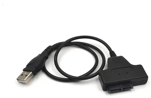Vista 3 de USB 2.0 a 7+6 13 pines delgado SATA portátil CD/DVD ROM Cable adaptador de unidad óptica negro