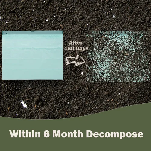 Vista 2 de Bolsas de basura compostables con asa compostable de 4 galones con cordón extra grueso de 0.78 mils, bolsas de desechos de compost de comida con US
